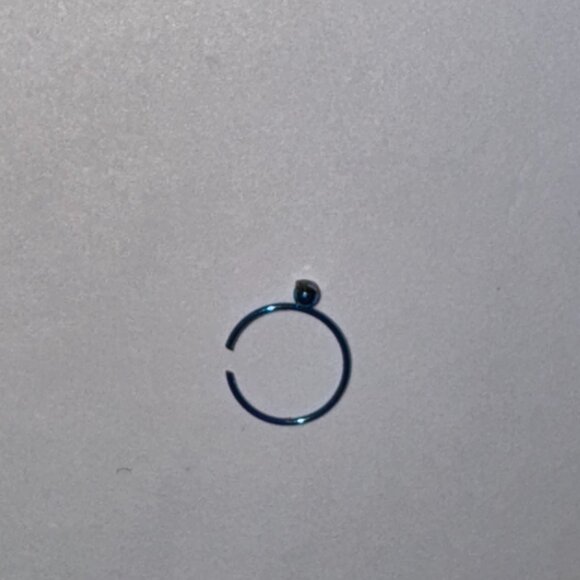 Blue 22 Gauge Titanium Plated Hoop Nose Ring - Picture 8 of 8